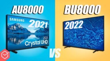 TV 4K SAMSUNG BU8000 ( 2022 ) vs. AU8000 e AU7000 ( 2021 ) // como economizar!