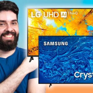 Qual a MELHOR TV 4K BARATA 43" para 2022 (perto de R$2000) // SAMSUNG BU8000 vs. LG UQ7500